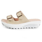 2021New Women Sandals Wedges Sandals Ladies Open Toe Round Toe Buckle Black Yellow White Platform Sandals Shoes