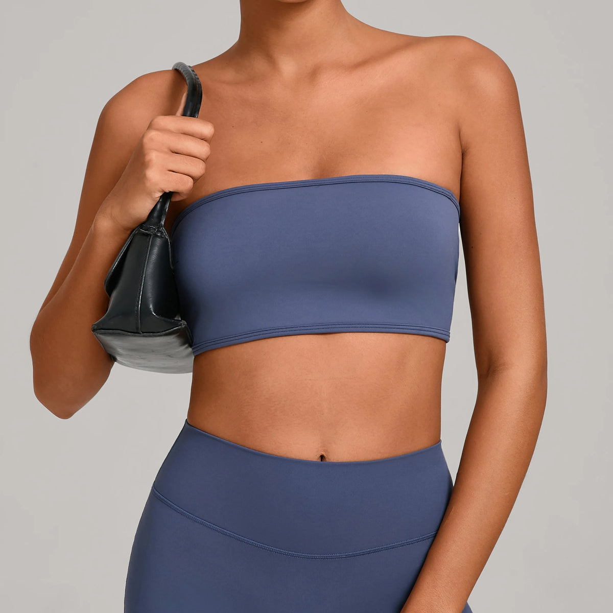 Padded Backless Bandeau Sports Bra Gym Women Crop Tube Top Seamless Yoga Top Sexy Workout Sportswear Push-up Fitness Underwear