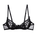 MOYISU Parisian Sheer Bralette Set - Ultra-Thin Wire-Free Bra No Padding Anti-Sag Lace Cutout Lingerie Sexy Vacation-Ready Tushy