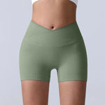 Cross-Back Yoga Shorts for Women - High-Waisted Tummy Control Fitness & Yoga Running Breathable Quick-Dry Shorts