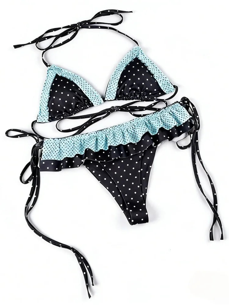 High Waist 2-Piece Split Bikini Set for Women 2026 - Print Trendy Swimwear Chic Beach Vacation Summer Party Fashion