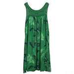 Mini Dress Floral Printed Lace Stitching O-Neck Sleeveless Women Summer Loose Tank Dress