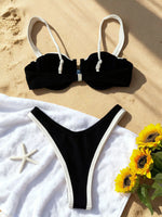 2026 New Black Bikini White One Piece Swimsuit Sexy Solid Swimwear Women Bathing Suit Beach Backless Monokini Swimsuit Female