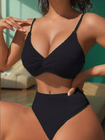 Neon Green High Waist Bikinis Sexy Women Swimsuits Female Swimwear 2026 Twist Padded Bathing Suit Beachwear Summer Biquini Black