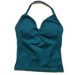 Longline Gym Top Women Clothes Sports Shirts Yoga Crop Top Vest Sports Bra Padded Halter Fitness Backless Workout Tank Top Woman