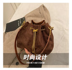 2026 Soft Commuting Crossbody Bags Faux Suede Sewing Hot Sale Bags for WomenThread Solid Color String Women's Handbags