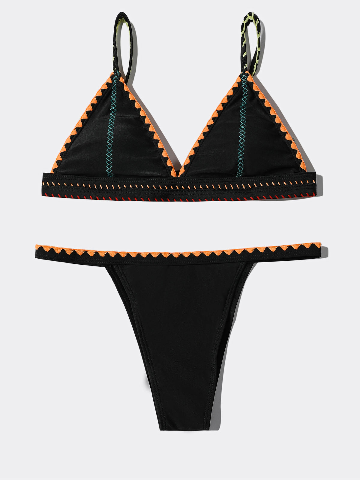 ZTVitality Stitch Detail Contrast Binding Bikini Set 2026 New Biquini Sexy Push Up Swimsuit Women's Swimwear Summer Bathing Suit