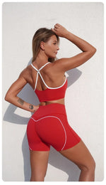 Women's Yoga Sets Sports Fitness Cross Beauty Back Bra Slim Fit Hip-Lifting Shorts Suits Running Workout Gym Training Sets