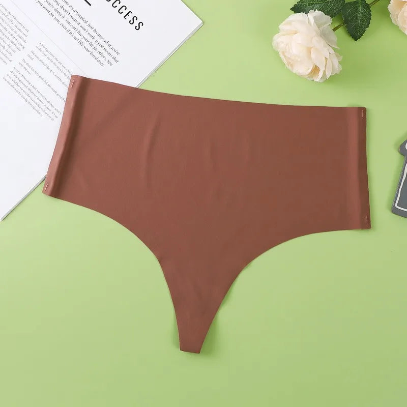 1Pc Women G-string Panties Seamless Thongs Female High Waist Underpants Summer Soft Panties Sexy Lingerie Comfy Thin Underwear