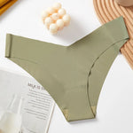 1 Pcs Women Summer Seamless Panties Breathable Low Waist Briefs Sexy Solid Silk Underwear Panty Female Intimates Lingerie