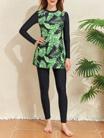 Print Muslim Modest Swimwear Women Swimsuit Burkini Sets Full Cover Islamic Long Sleeve Swimming Suit For Woman Bathing Suits
