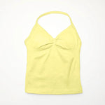 NCLAGEN Gym Longline Strappy Top Women Seamless Yoga Tank With Removable Pads V Neck Workout Clothes Sports Running Fitness Vest
