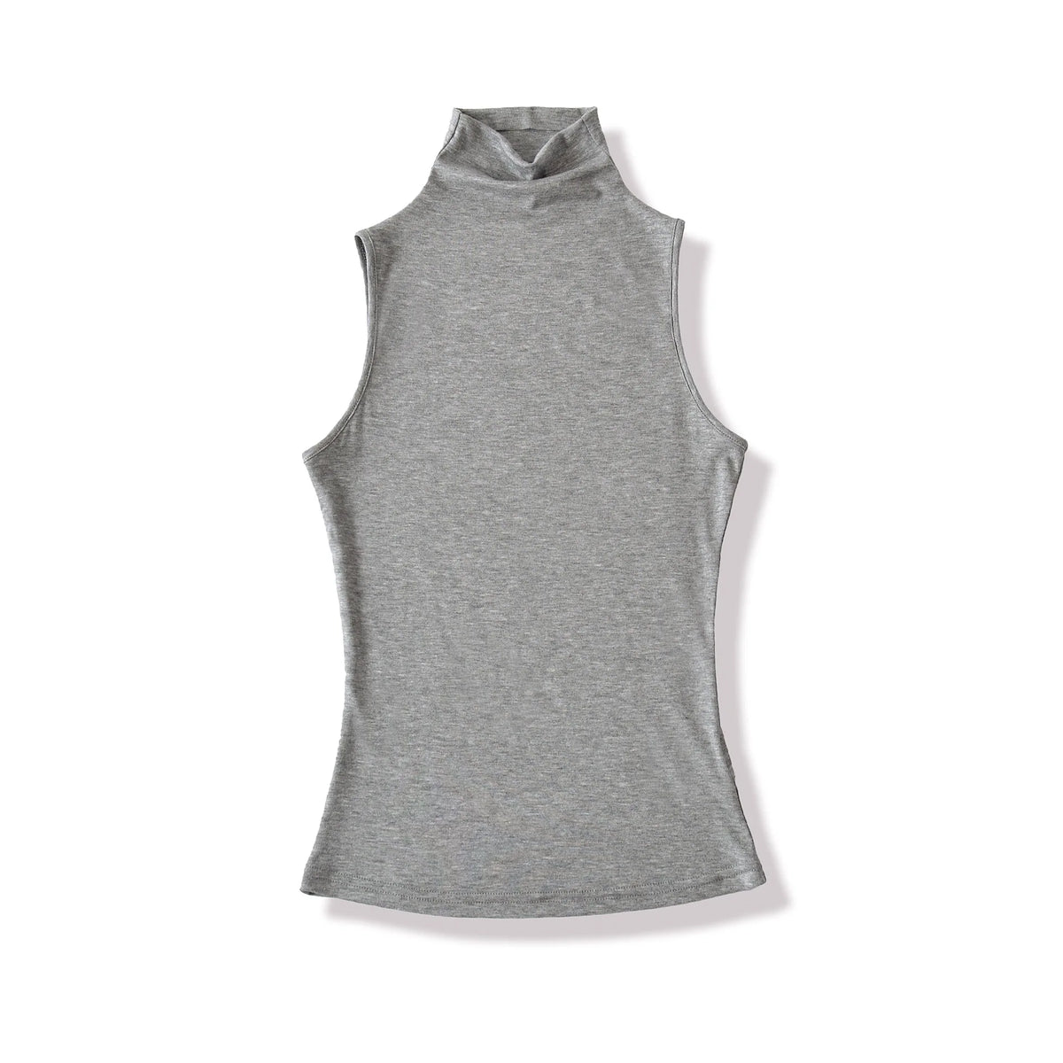 Spring Pure Desire Hot Girl Style Elastic Slim Fit Half High Collar Inner Layer Base Shirt Vest Solid Color Casual Fashion L25M