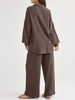 2026 Spring and Summer Casual Suit New Fashion Suit Loose Casual Top Wide Leg Pants Two-piece Set for Women