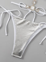 Extreme Mini Micro String Diamond Bikini Women Thong Swimwear Female Swimsuit Two Pieces Bikini Set Halter Bathing Suit Swim
