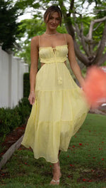 Foridol Strapless Yellow White Summer Dress for Women Elegant Holiday Beach Boho Maxi Long Sundress Backless Sexy Party Vestidos