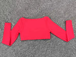 Women Crop Tops Yoga T-shirts Solid Sports Top Long Sleeve Running Shirts Quick Dry Fitness Gym Sport Gymwear