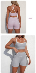 Women's Yoga Sets Sports Fitness Cross Beauty Back Bra Slim Fit Hip-Lifting Shorts Suits Running Workout Gym Training Sets