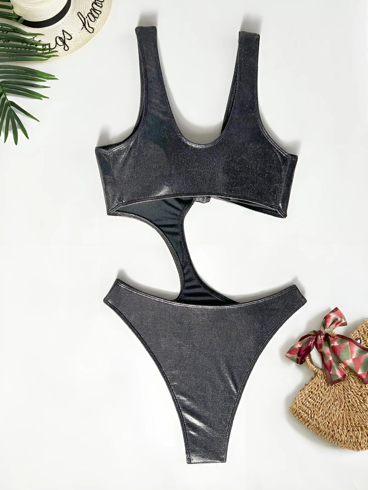 Sexy Black Brozing Front Bow Swimwear Women 2026 Hollow Out Backless Thong Bikini Summer Holiday Bathing Suit One Piece Swimsuit