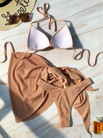 With Skirt Wrinkled Bra Cup Bikini Female Swimsuit Women Swimwear Three-pieces Bikini Set Push Up Bathing Suit Swim Beachwear