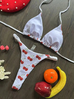 New Women's Bikini Split Print Swimwear Fashion G-string Beach Holiday