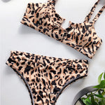 Snakeskin Female Swimsuit High Waist Bikini Women Swimwear Two-pieces Bikini Set Hollow Out Bather Bathing Suit Swim Beachwear