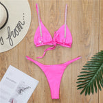 DEKA Women Brazilian Diamond Bikini Set Triangle Swimwear Female Halter Swimsuit Two-pieces added Bather Bathing Suit Swim Lady