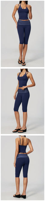 Yoga Set 2PCS Fitness Set Women's Tracksuit Sports Outfits Workout Clothes Female Running Capri Pants Gym Suit Athletic Wear