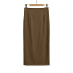 2026 New Pleated Side High Slit Half Length Skirt Women's Summer Spicy Girl Pure Desire Slim Wrap Hip Solid A-line Skirt 7MHN