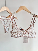Affordable French Lace Lingerie Set | Sexy Mesh Push Up Bra for Big Bust, Ultra Thin Slimming Anti Sag Women's Bra Set MOYISU AB