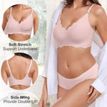 Plus-size Jelly-like Wire-free Bra Thin Molded Cups with A Wire-free Design Comfortable and Breathable Underwear Push Up