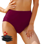 Women's Panties High Waisted Bikini Bottoms Swimsuit Mid Waist Bathing Suit Swim Briefs Proof Side Leakage Menstrual Underwear