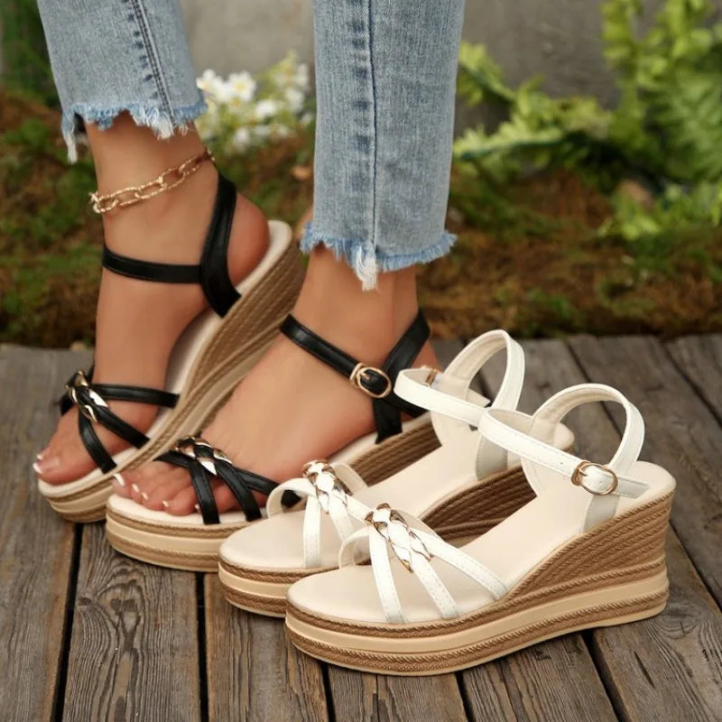 Summer Women Sandals Wedges Platform Clogs Elegant Casual Outdoor Sandals femaleFFashion Chunky Dress Slide Plus Size