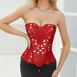 Toucheart Hot Girl Suspender Sexy Top with Fishbone Corset Intimate Hollow See-through Lace Classic Romantic Retro Palace Corset