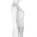 Zipper Bodysuit Sexy Bodysuit Women's Fashion Bodycon Body Basic Top Sleeveless Summer Bodysuit Jumpsuit One Piece