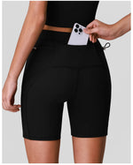 Naked High Waisted Yoga Shorts Women Quick Drying Side Pocket Cycling Pants Outdoor Abdominal and Hip Lifting Sports Shorts
