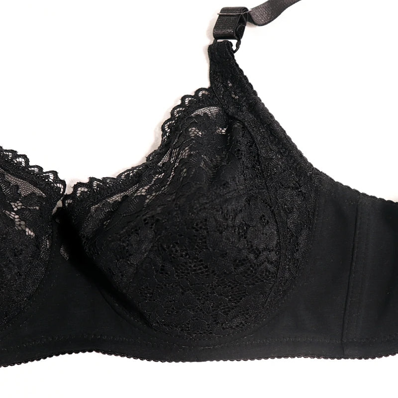 Beauwear Ultra Thin Unlined Bralette For Women Plus Size Lace bras With Frame Full Cup Minimizer Bras 85D 90D 95D 100D 105D 110D
