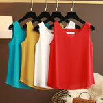 Star with The Same Halter Chiffon Vest Women's Loose Top Summer New Wear Outside with Sleeveless Short Bottom Shirt MOYISU L-5XL