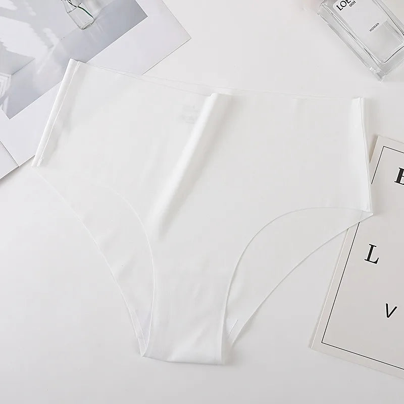 Women Seamless Panties Briefs Thin Ice Silky Underwear Female High Waist Underpants Summer Soft Panties Sexy Lingerie
