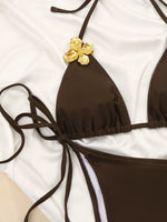 DEKA Sexy Micro Push Up Triangle Bikinis Sets Women Bandage Solid Swimsuit Brazilian Summer Holiday Bathing Suit Swimwear