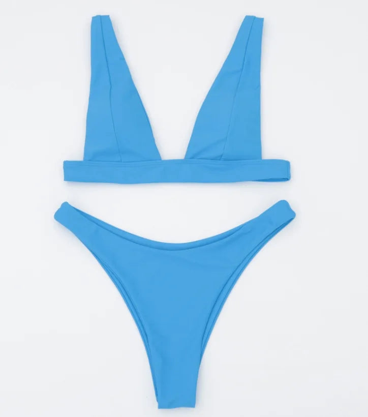 27 Colors Sexy Bikini Women Solid Backless Swimsuit Swimwear Bikinis Set Bathing Suit Beach Bikini Female Maillot De Bain Femme