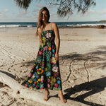 Women Floral Geometric Neck Long Party Dress Fashion Sleeveless Spaghetti Strap Dress Fashion Vacation Cocktail Flowy Sun Dress