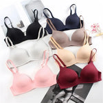 2Pcs/Set Padded Bras For Women Push Up Bra Underwear Non-wire Brassiere Sexy Lingerie Solid Color 3/4 Cup Comfort Intimates