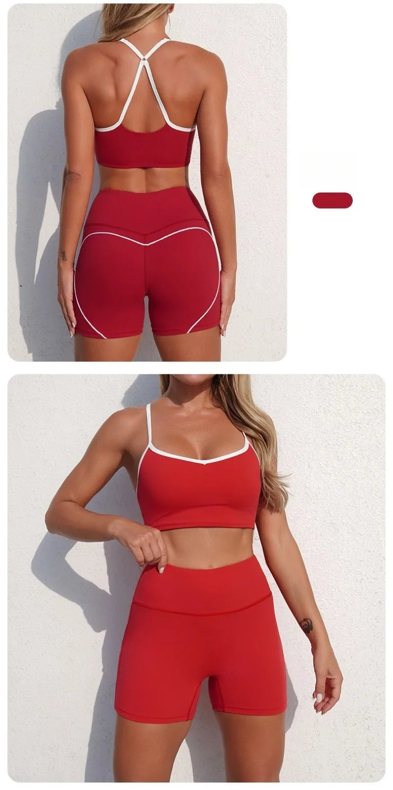 Women's Yoga Sets Sports Fitness Cross Beauty Back Bra Slim Fit Hip-Lifting Shorts Suits Running Workout Gym Training Sets