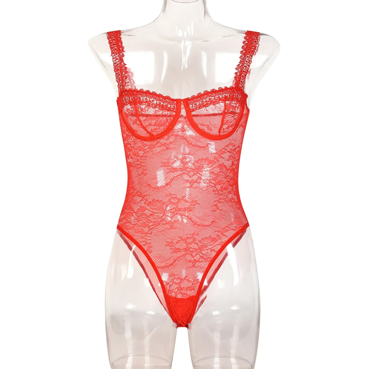Toucheart Sexy Mesh Patchwork Embroidery Jumpsuit For Women Lace Sling Underwear Solid Color Sexy See-Through Backless Jumpsuit