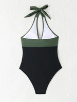 2026 Halter Swimsuit One Piece Slim Vintage Swimwear Women Sexy Bathers Bathing Swimming Swim Suit Female Beachwear XL