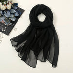 Solid Color Chiffon Scarf Fashionable Lightweight Neck Scarf For Women Summer Neck Sun Protection Silk Scarf Shawl 170*70cm