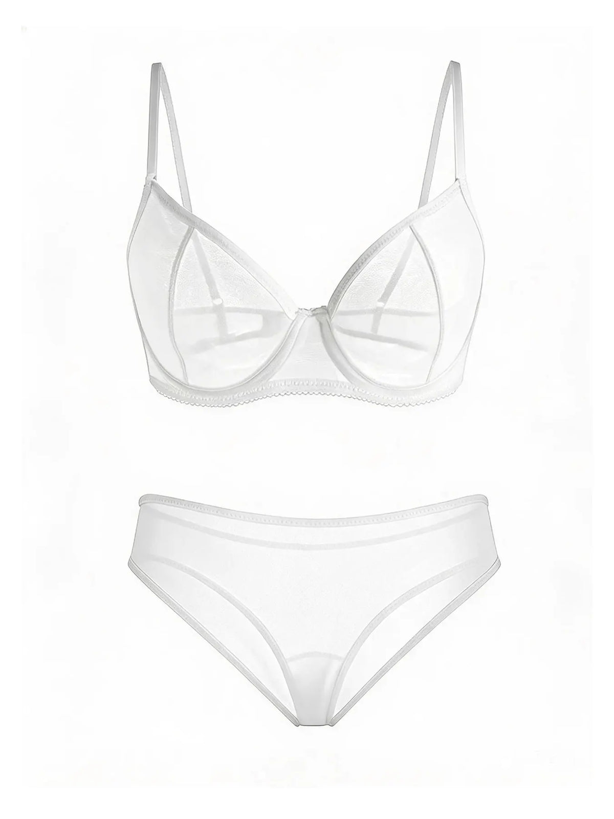 Sexy Ultra-Thin Fully Transparent Alluring Lingerie with Underwire, No Padding, Beautiful Back Bra, Hot Girl Push-Up Bra Set