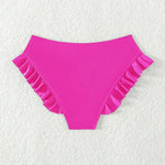 Women Swimming Trunks High-Waisted Ruffle Trim Bikini Bottoms with Tummy Control Quick-Drying Swimwear Beachwear