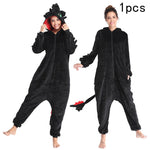 New Toothless Dragon Animal Unisex Adult Kigurumi Unicorn Onesie Pajamas Cartoon Halloween Family Party Costumes Jumpsuits